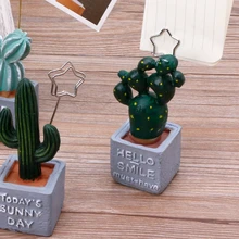 Милый кактус держатель для карт растение из смолы украшения канцелярские принадлежности для офиса школьные принадлежности L41E
