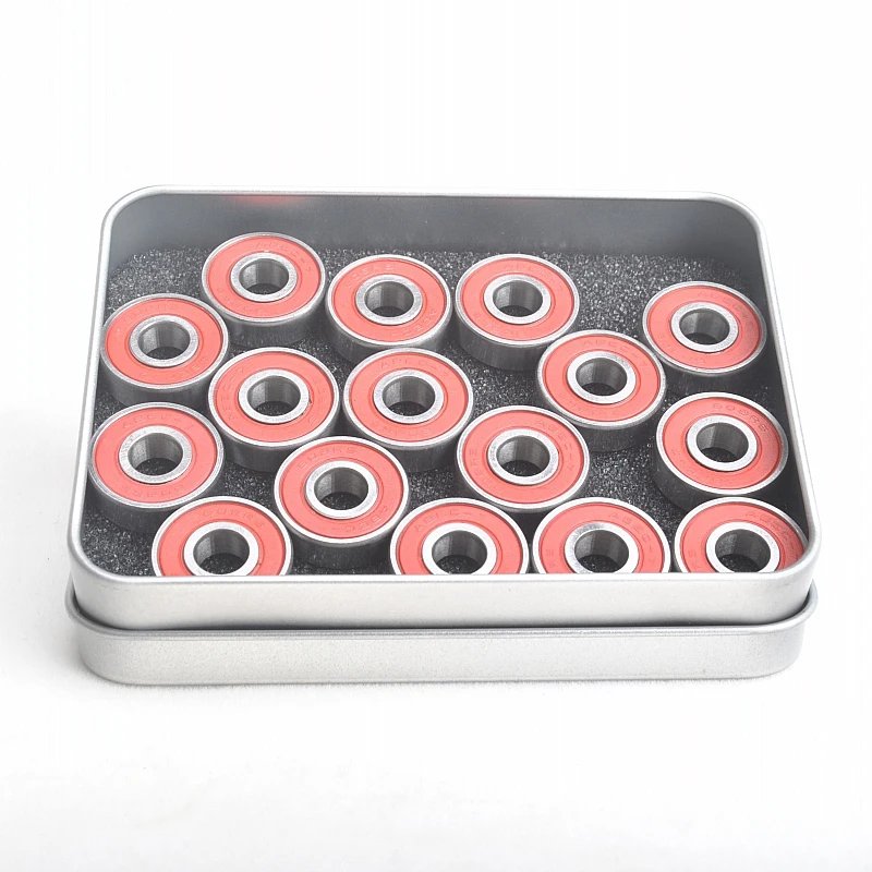 16pcs/pair Skateboard Bearings 608ZZ ABEC-9 Chrome Steel Roller Skate Bearings Ice Skate Bearings Red Bearings