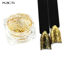 KADS 1 шт 0,2 г Золотая Серебряная фольга Пыль порошок маникюр Дизайн ногтей Блеск порошок украшение пигмент с блестками DIY голографические наклейки для ногтей