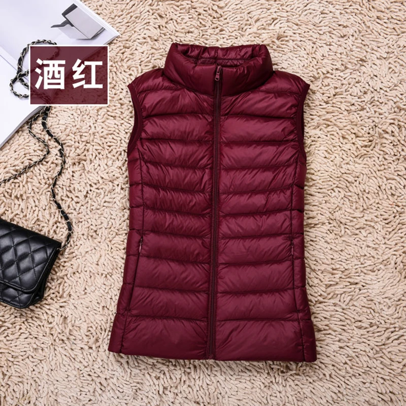 Autumn Puffer Waistcoat Slim Parkas Winter Women Down Jackets Vest Short Ultra Light Duck Down Coat - 5