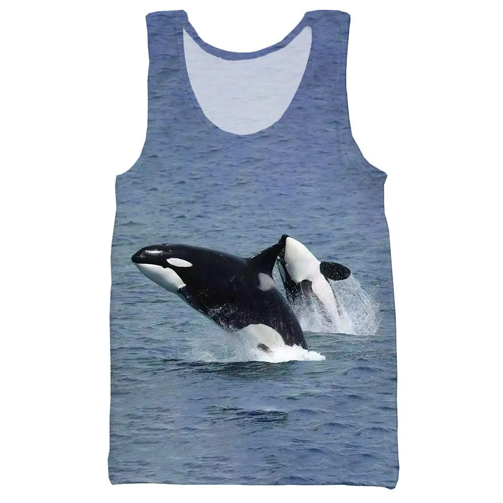 Killer whale 3D Печатный Топ на бретелях для мужчин модный летний топ на бретелях для работы Мужские Женские топы топ на бретелях - Цвет: 02