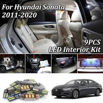 

9Pcs White Canbus led Car interior lights Package Kit for 2011-2020 Hyundai Sonata led interior Dome Trunk lights
