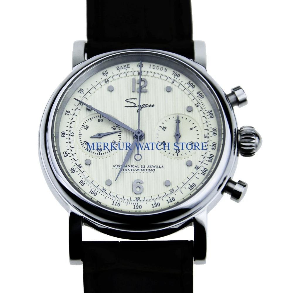 Sugess мужские часы Механические хронограф пилот 1963 платье часы платье Чайка движение St1901