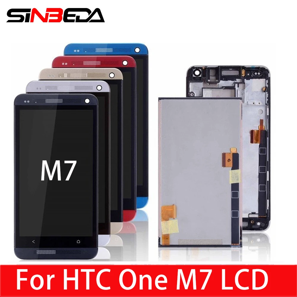 Оригинальный ЖК дисплей 4 7 дюйма для HTC ONE M7 сенсорный экран рамка дигитайзер в