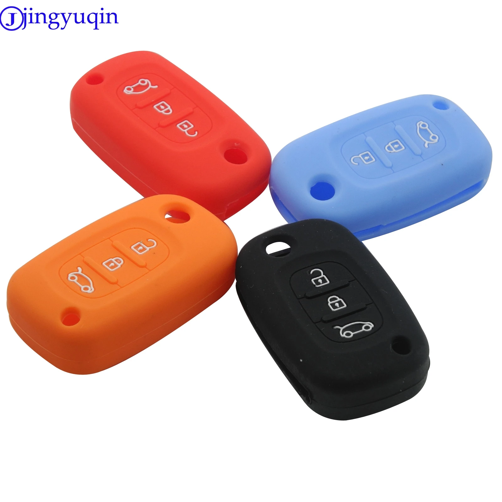 

jingyuqin New Remote Car Key Fob Silicone Case Cover Protector For LADA Sedan Largus Kalina Granta Vesta X-Ray XRay 3 Button