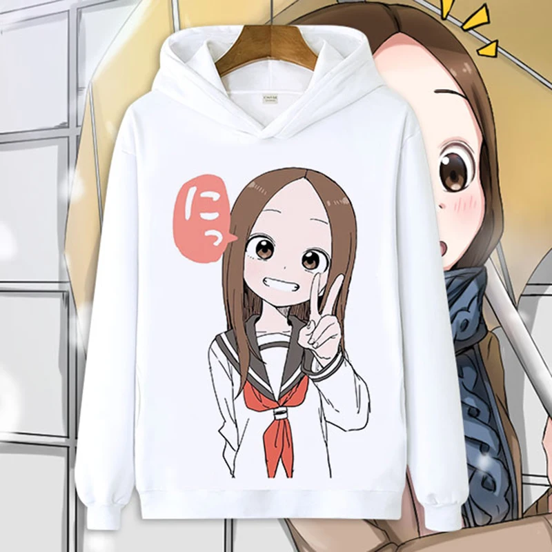 

Women Hoodie Anime Teasing Master Takagi-san Nishikata Cosplay Hoodies Takagi san Unisex Thicken Fleece Hooded Coat Sweatshirt