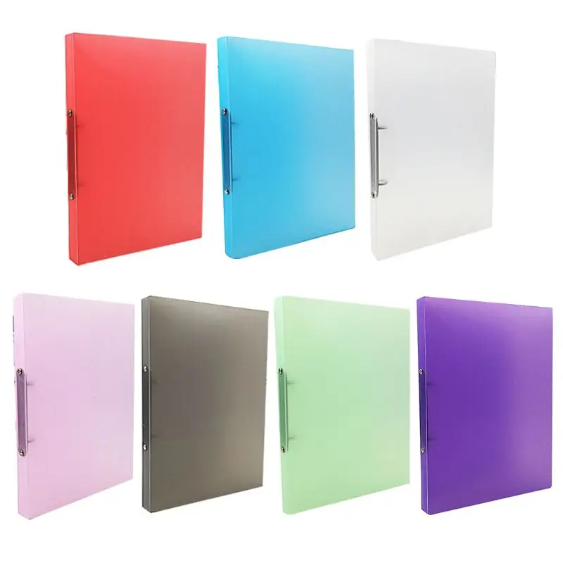

1pc A4 Clip File Folder Ring Binder Loose-leaf Paper File Folder School Office Supply Random Color