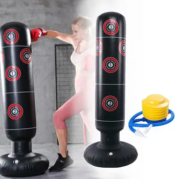 

Standing Boxing Column Punching Bag Inflatable Tumbler Fitness Decompression Sandbags Kick Taekwondo Martial with Air Pump