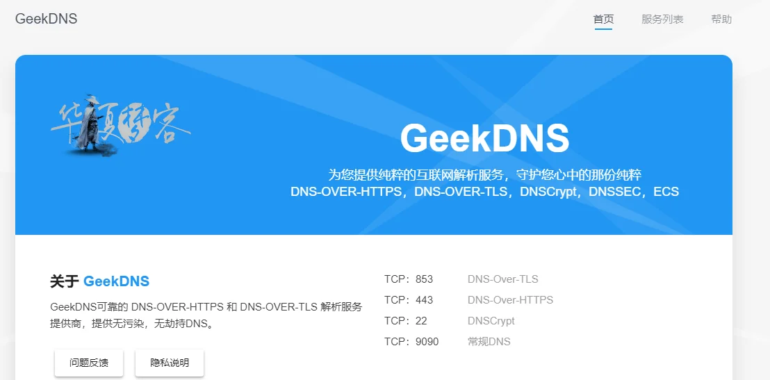 GeekDNS-免费劫持DNS服务