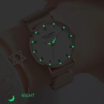 

Luxury Brand Watch Women Quartz Magnetic Mesh Luminous New Trend Reloj Mujer Rose Gold Romantic 2020 Zegarek Damski Lovers Gift