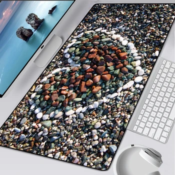 

Extra Large Natural Pebble Keyboard Mat HD Pattern DIY Desk Durable Desktop Mousepad Anti-slip Rubber Computer Gaming Mouse Pad