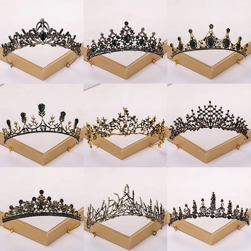Baroque Vintage Tiara And Crowns Crystal Rhinestone Wedding Hair Accessories Queen Princess Crown More Design Head Jewelry