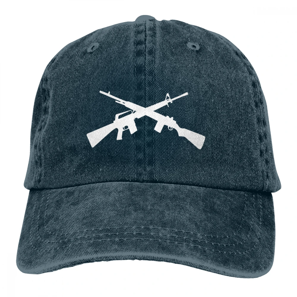 Скрещенные пистолеты Casquette глубокий Хизер унисекс Мужские Женские джинсовые бейсболка с ремешком кепки Регулируемый Гольф папа шляпа