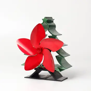 

5 Blades Christmas Tree Powered Stove Fan Aluminium Silent Eco-Friendly for Wood Log Burner Fireplace Ecofan