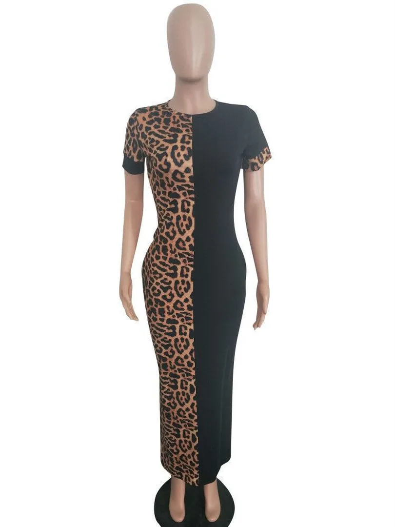 Новые африканские платья для женщин Дашики Леопард Лоскутная длинная юбка Африка Макси платье одежда Базен сексуальные тонкие вечерние платья Африканский Халат
