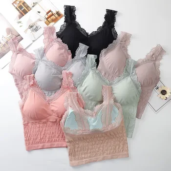 

Autumn and Winter New Style Lace Beauty Back Wrapped Chest Short Version Sling Bottom with Tube Top Latex Cup Staniki Damskie