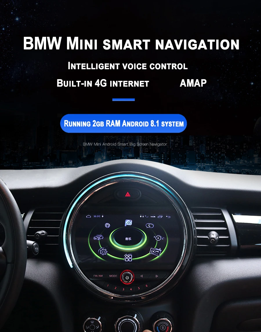 9 дюймовый IPS полносенсорный экран Android 8 1 автомобильная навигация для BMW Mini Cooper