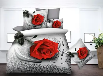 

BEST.WENSD Comforter bedding sets reactive printing rose flower 3d bedding set 4pcs bed sheets and pillowcases bed cover sets