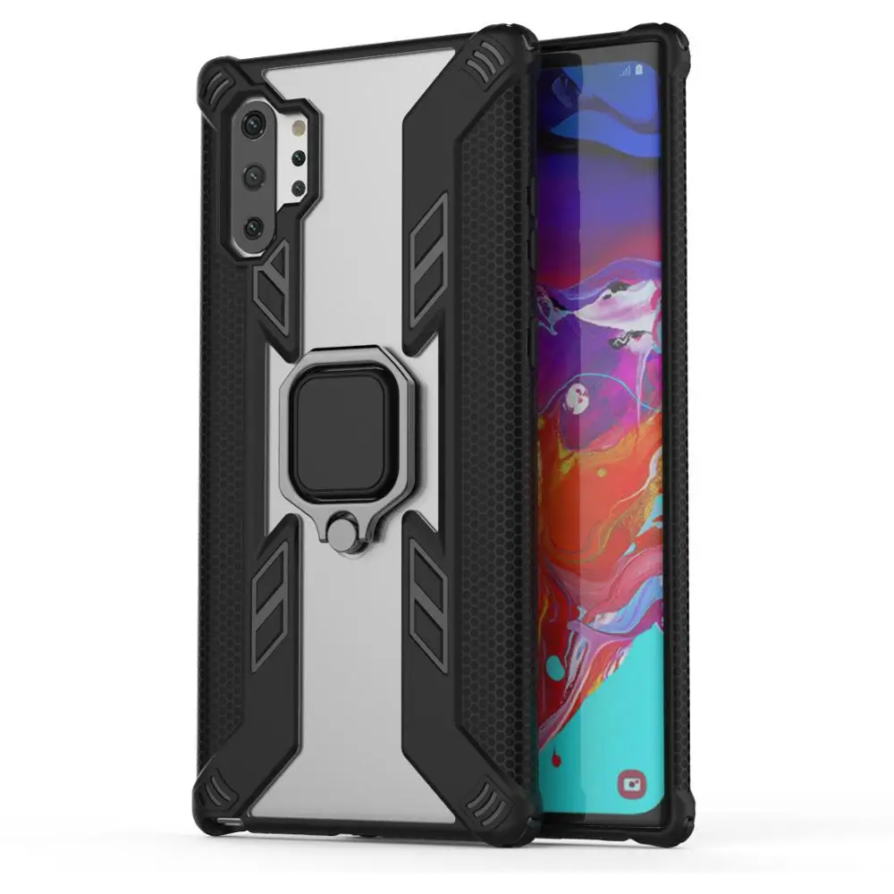 

Shockproof Anti-knock For Samsung Galaxy Note 10 Note 10+ soft cover bracket ring Kickstand Protective