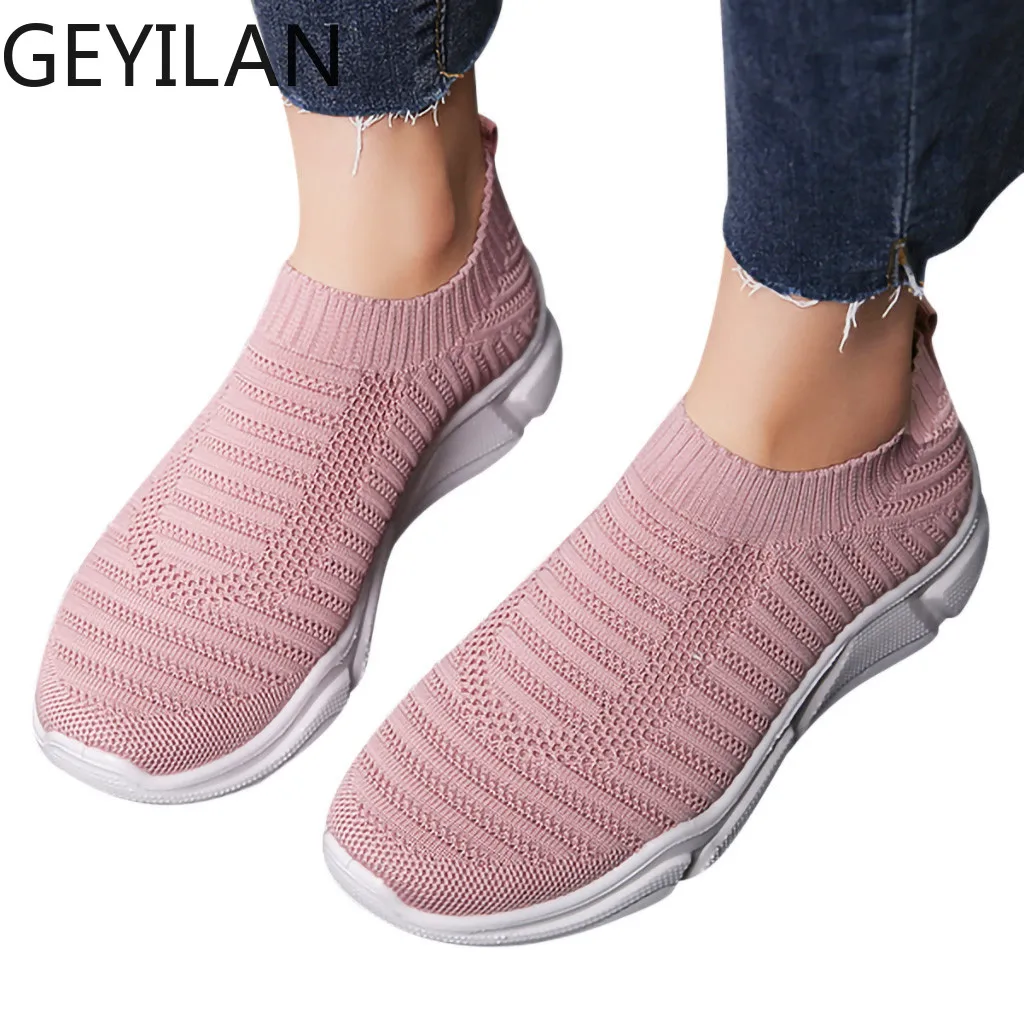 

Women's Ladies Mesh Breathable Ankle Slip On Flat Sport Shoes Sneakers female sneakers women platform sneakers women 2019 #G4
