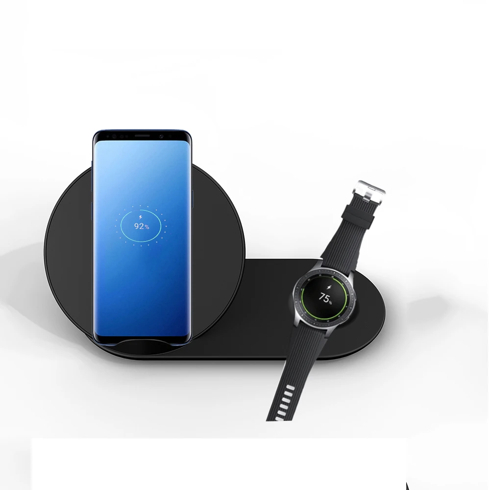 

2020 New Arrival 2 In 1 Wireless Charger QI Standard 10W Wireless Fast Charger For Two Mobile Phones