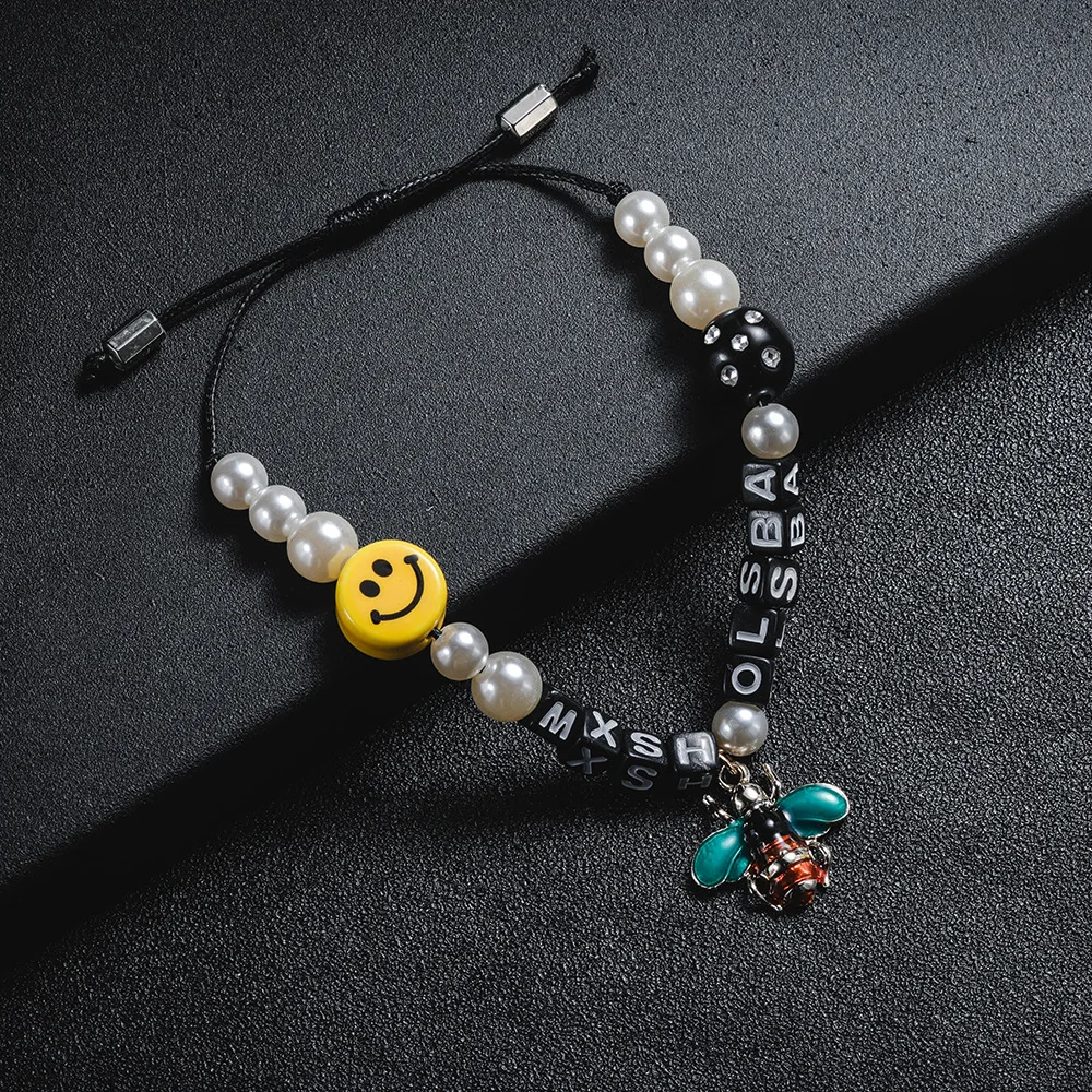 Модный Универсальный браслет с бусинами в стиле хип хоп для мужчин и