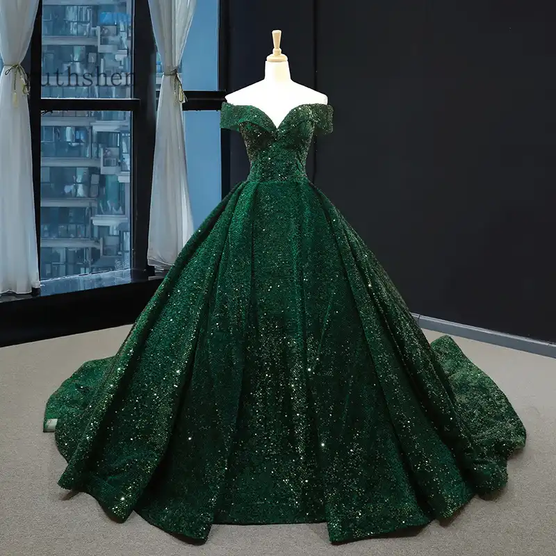 Emerald Green Long Sleeve Quinceanera Dresses Ball Gown Plus Size 15 year old Sixteen Masquerade