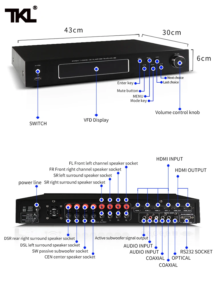 TKL 7.1 Channels Home Theater System 