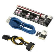 Pcie – Riser 009S PLUS pro Express 1X 4x 8x 16x, extension PCI E USB, carte SATA 6 broches pour mineur BTC