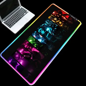 

Yuzuoan black cool background mouse pad LED cool marquee RGB game mouse pad home desktop decoration pad can be customized