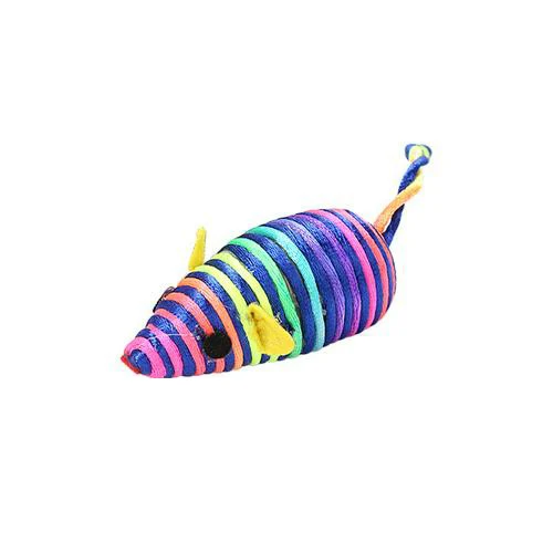2021 New Cat Tosses Toy Hollow Tube Winding Cute Mouse Shape Home Anti-depression Rope Winding Chirping Mouse Toy Pet Supplies 