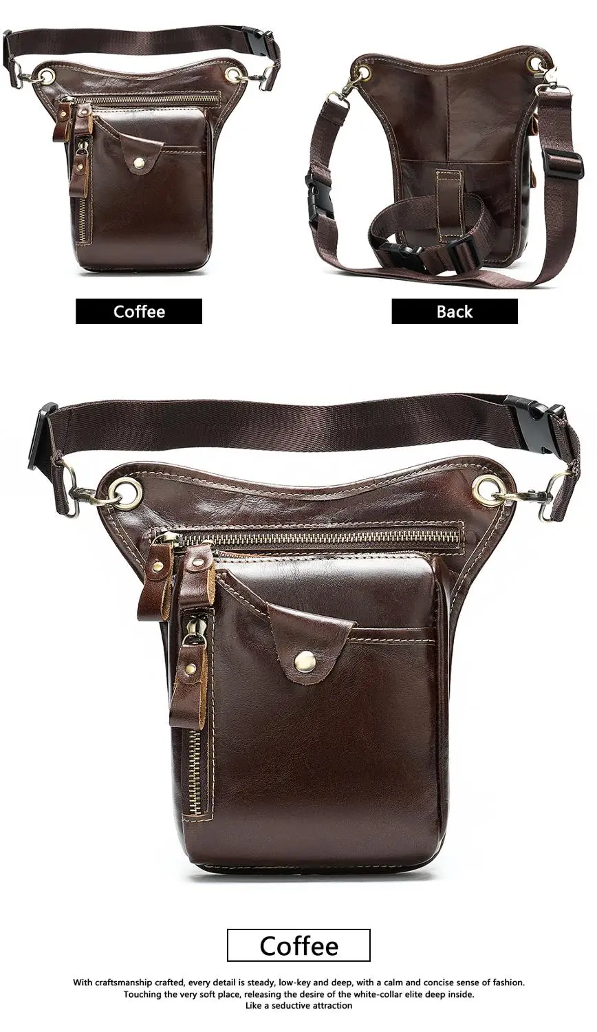 WESTAL-riñonera de cuero para hombre, bolsa para pierna, riñonera para la  cintura, bolso táctico para teléfono, bolsos de cuero para motocicleta para  hombre - AliExpress