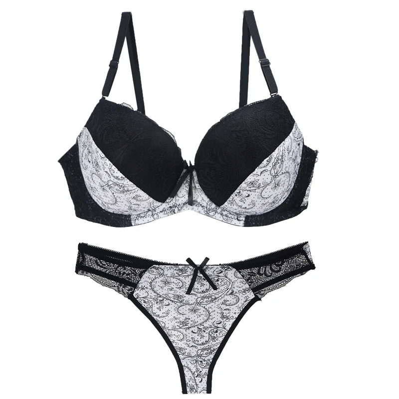 DAINAFAN bar set push up lingerie women big size health lace underwire bra & sexy  female convertible straps underwear lounge underwear set