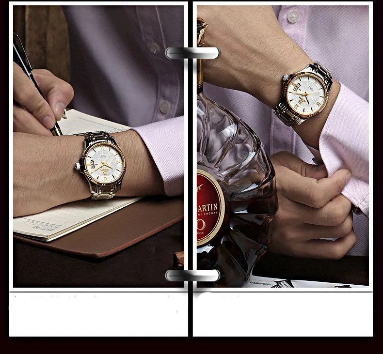 BINGER Мужские механические деловые часы, мужские часы из нержавеющей стали, автоматические самозаводные Топ, роскошные брендовые модные часы с сапфиром