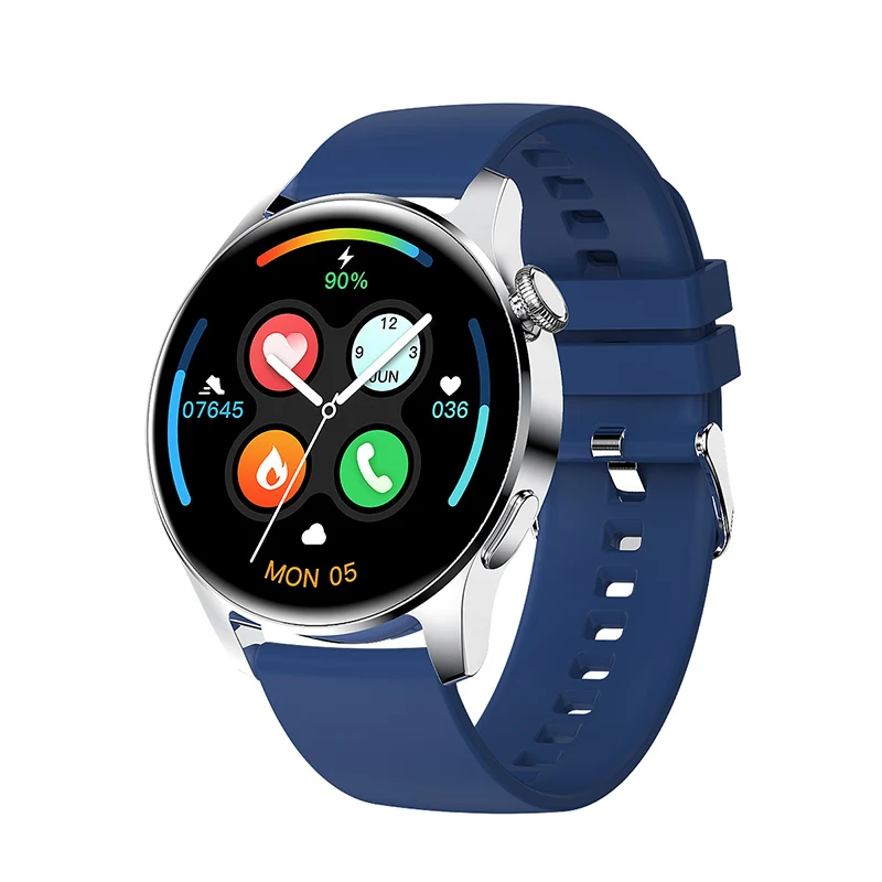 2022 New Full Circle Touch Screen Steel Band Luxury Bluetooth Call Men Smart Watch Waterproof Sport Activity Fitness Watch +Box 