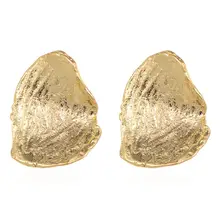 Позолоченные серьги-гвоздики неправильной формы, персонализированные серьги в стиле панк, аксессуары для ушей для девочек, геометрические металлические женские ювелирные изделия для ушей