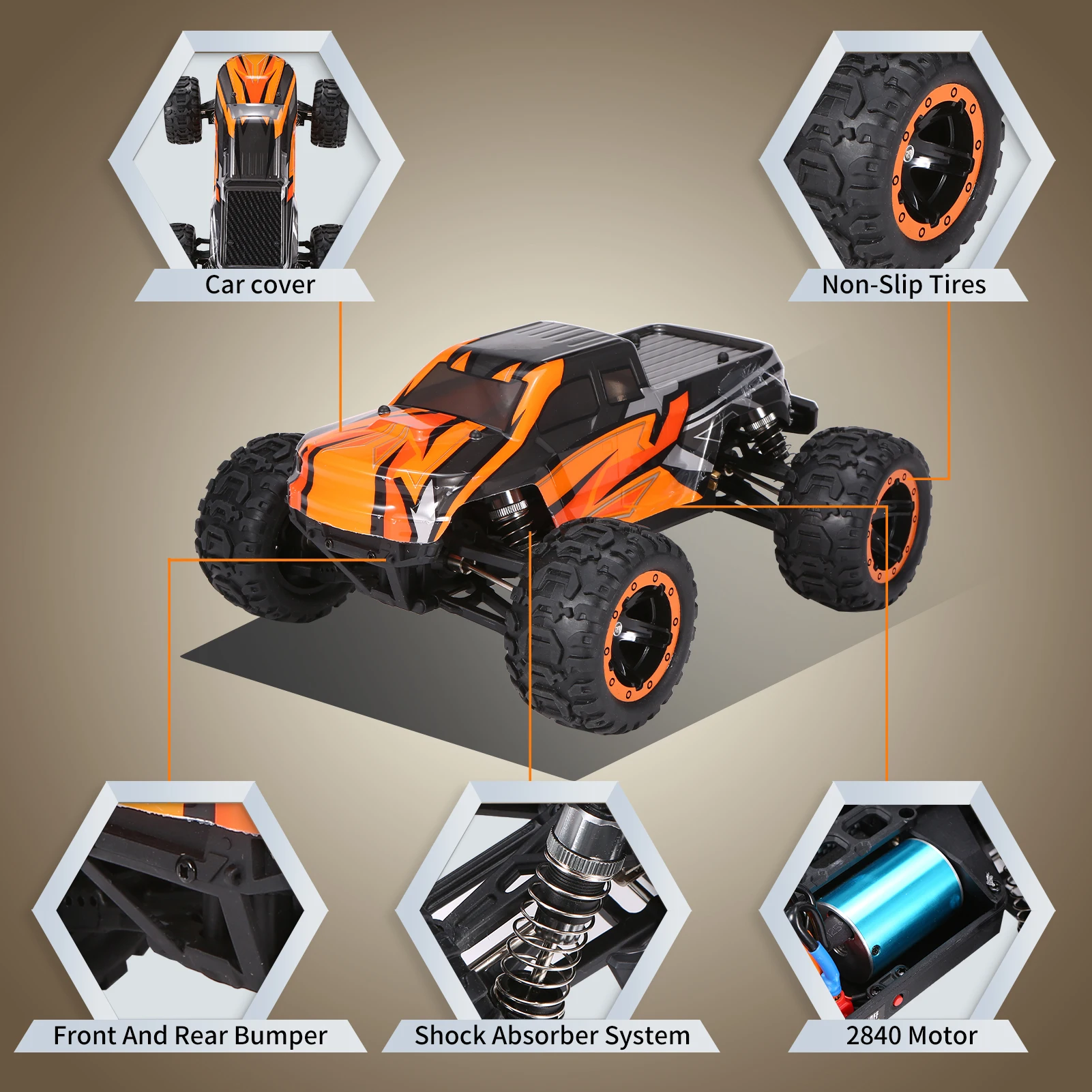 16889A-Pro 1/16 2.4G 4WD 45 km/h RC 자동차, LED 조명 포함 브러시리스 모터 차량, 전기 오프로드 트럭 RTR 모델 VS 9125 12428