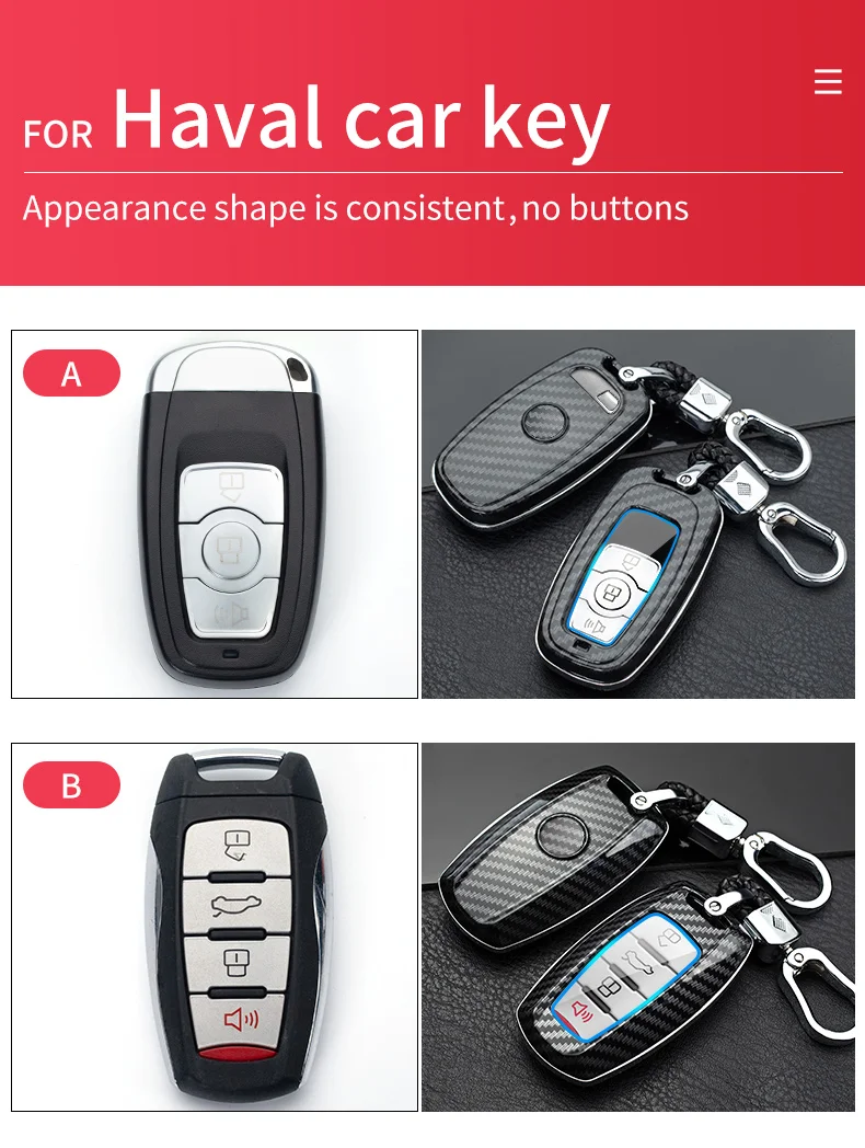 Carbon Fiber Car Smart Key Cover Case Fob Ford Fusion Mustang Explorer F150 F250 F350 Ranger Mondeo Protect Shell Accessories - H8c8fead1bf6e454e8709f58259306dd0z
