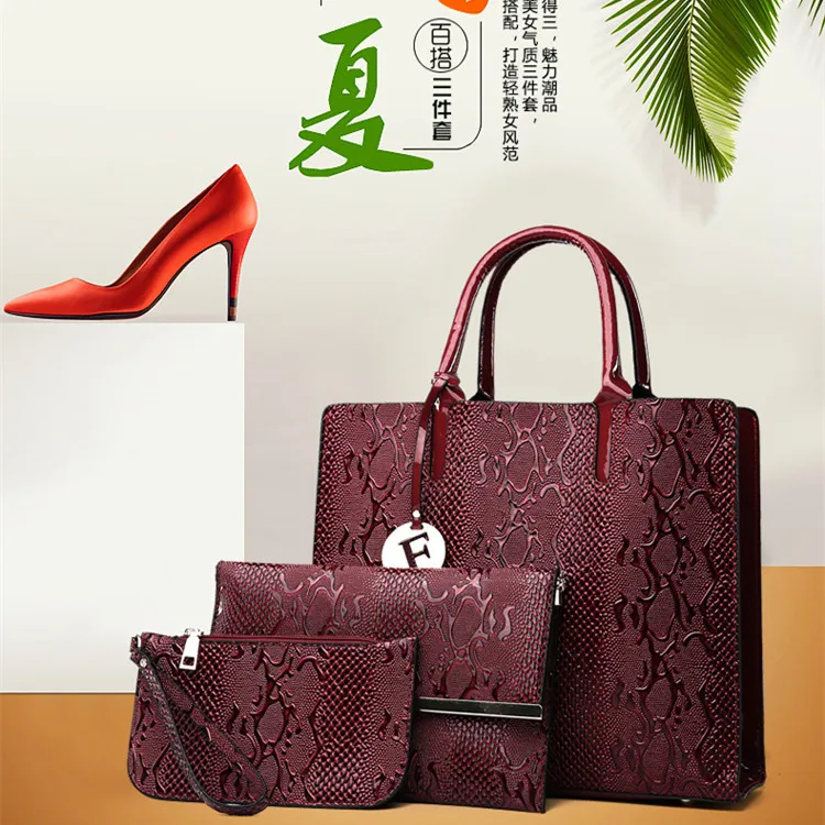 

2018 Foreign Trade New Style Europe And America Snakeskin Embossed Fashion Middle-aged WOMEN'S Bag Mom Large-Volume Crossbody/sh