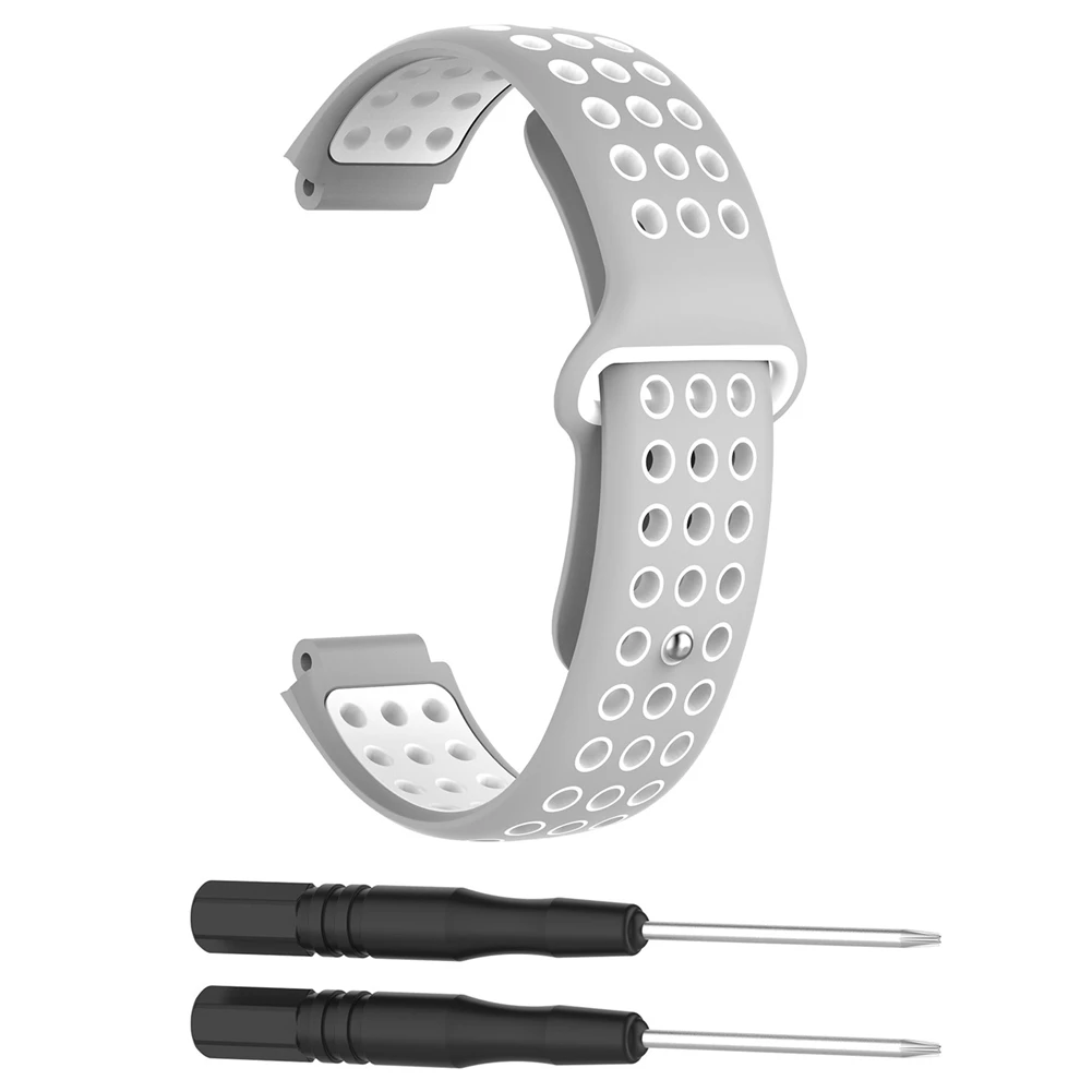 Silicone Replacement Bracelet Watch Band for Garmin Forerunner 230 235 220 620 630 735 Wrist Strap Sport watchband Accessories - Цвет ремешка: Silver white