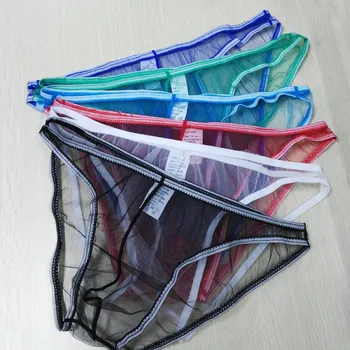 

Fashion Men's Mesh Nylon Transparent Underwear Shorts Triangle Underpants