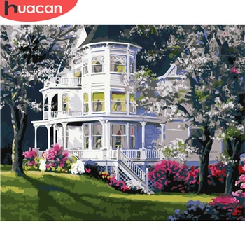 

HUACAN Pictures By Numbers Landscape Kits Drawing Canvas HandPainted House Coloring Painting Art Gift Home Decoration
