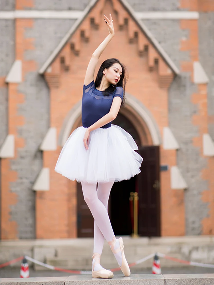 White Black Pink Swan Lake Ballet Tutu Adult Ballerina Elastic Waist 4  Layers Mesh Tulle Skirts Ball Skirt Tutus Wholesale