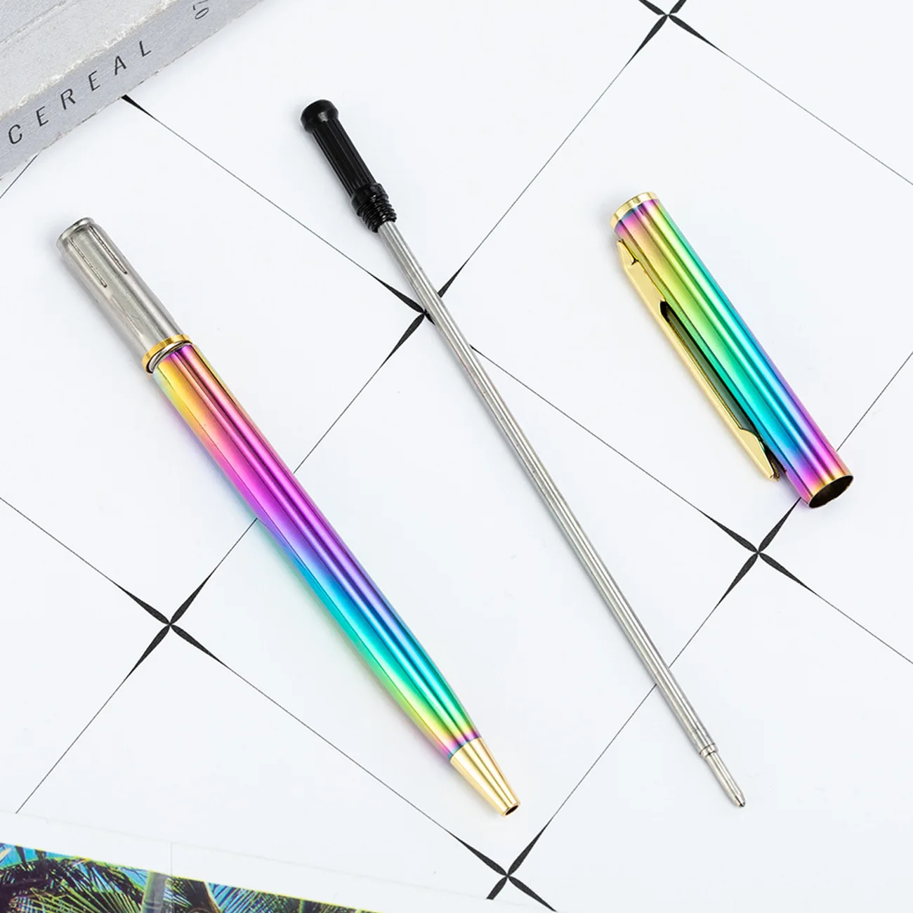 Dazzling farbe trend unterschrift stift 11,6 cm metall kugelschreiber refill büro kultur und bildung unterschrift stift