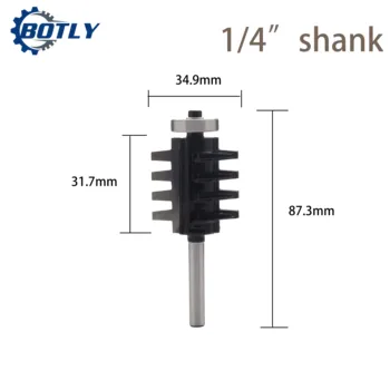 

6.35mm Rail Reversible Finger Joint Glue Router Bit Cone Tenon Woodwork Cutter Power milling cutter for wooden beads end mill