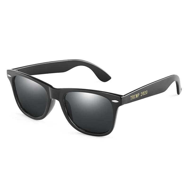 Женские мужские поляризованные солнцезащитные очки, модные квадратные солнцезащитные очки для вождения, зеркальный дизайн, логотип "TRUMP ", очки Oculos de sol - Цвет линз: Black Grey