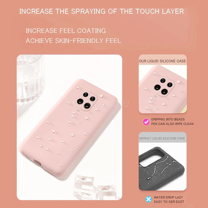 Liquid Silicone Case Cover For Xiaomi POCO X3 Pro M3 F3 X3 GT 10T Redmi Note 10 Pro 8 9A 9T Soft Case For Redmi Note 9 Pro Case