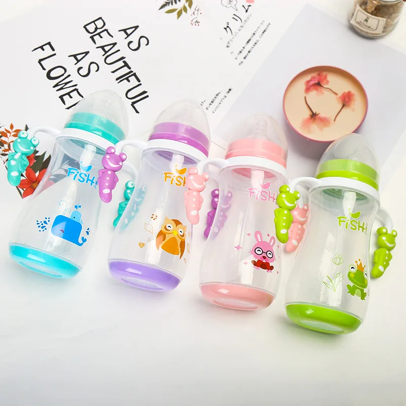 

Double Color frog kou Bottom Feeding Bottle Pp Arc Wide Mouth Feeding Bottle 350ml Pacifier Feeding Bottle