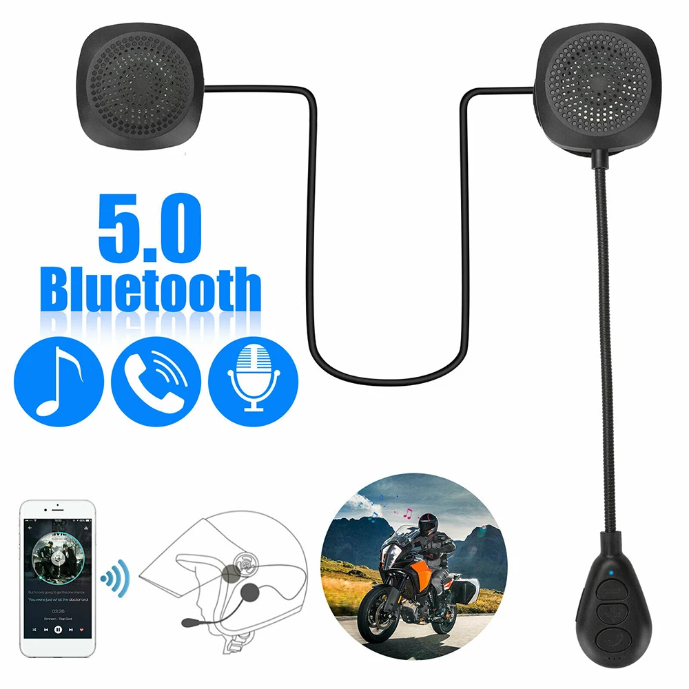 Oreillette Bluetooth 5.0 pour Moto, appareil de communication Anti-interférence, Intercom mains libres sans fil, haut-parleur MP3