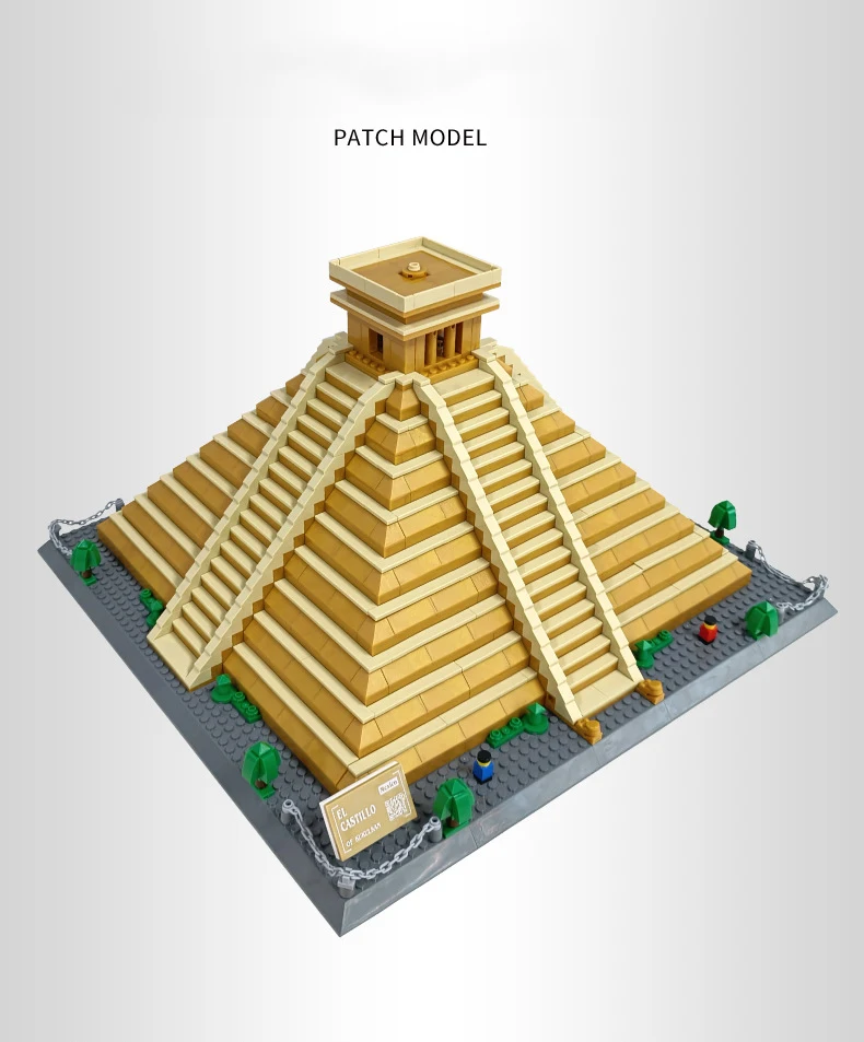 Bloco de Construção Coleção para Crianças Mundo Famoso Arquitetura México Maya Ruínas Pirâmide Moc Modelo Tijolo Brinquedos Educativos Presentes 7 High Quality Brinquedos e hobbies